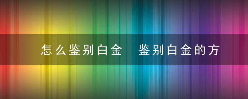 怎么鉴别白金 鉴别白金的方法